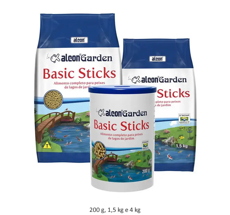 Todas as apresentações de embalagens Alcon Garden Basic Sticks