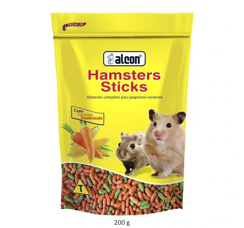 Todas as apresentações de embalagens Alcon Hamsters Sticks