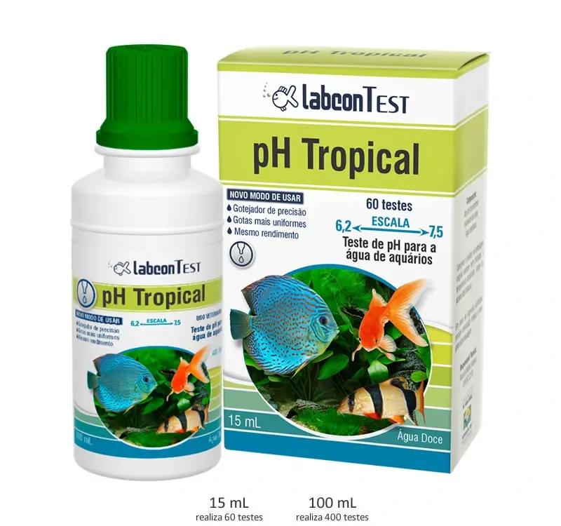 Todas as apresentações de embalagens Labcon Test pH Tropical